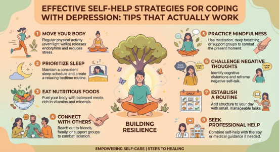 self-help tips for depression