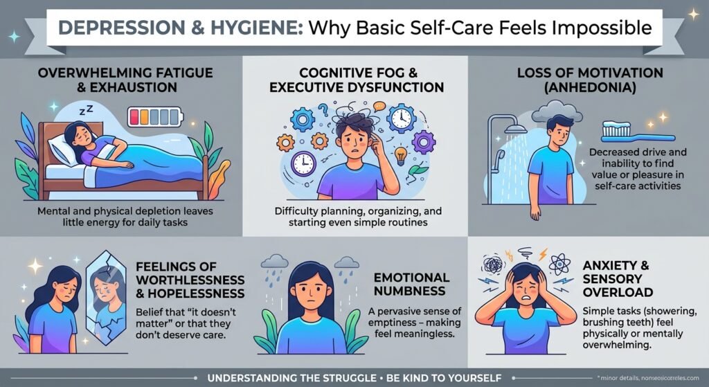 Depression and Hygiene: Why Basic Self-Care Feels Impossible